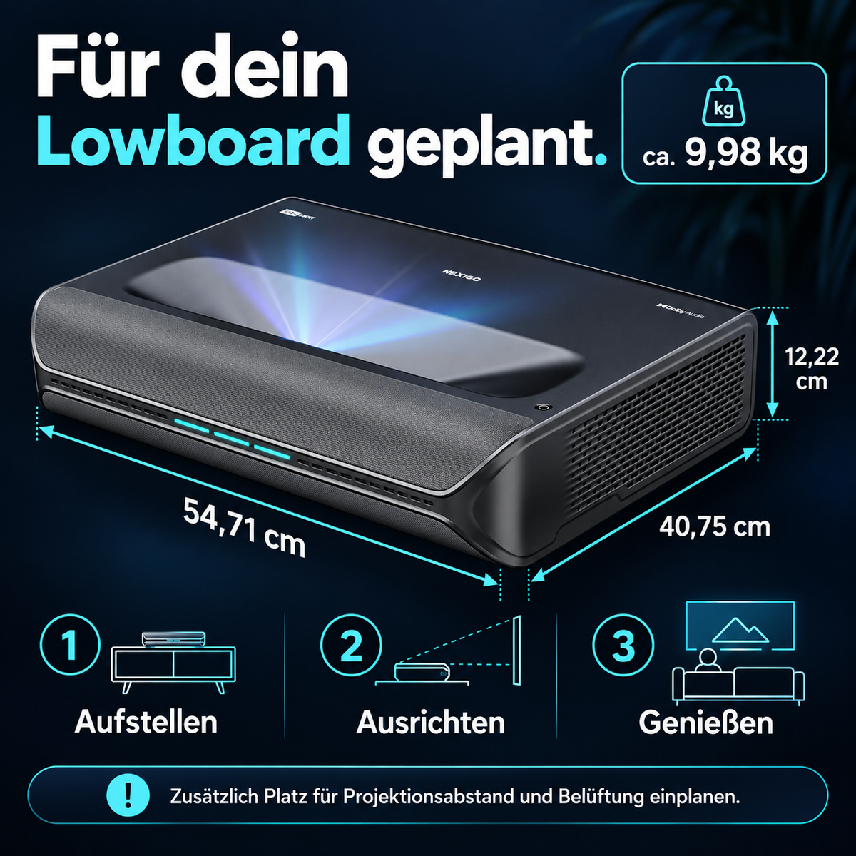 NexiGo Aurora Pro – 4K Ultra-Kurzdistanz-Laserprojektor