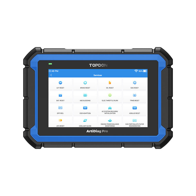 ArtiDiag Pro diagnostic tool displaying service options