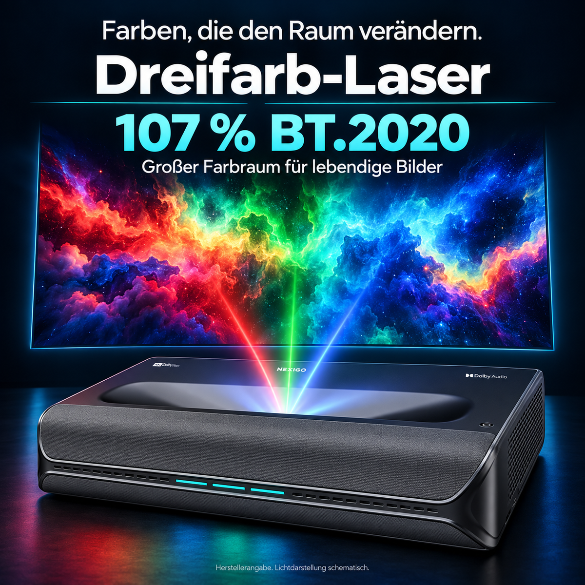 NexiGo Aurora Pro – 4K Ultra-Kurzdistanz-Laserprojektor