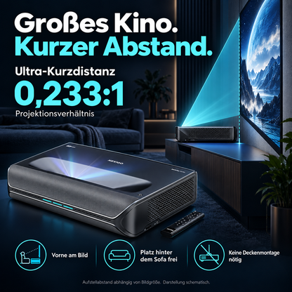 NexiGo Aurora Pro – 4K Ultra-Kurzdistanz-Laserprojektor