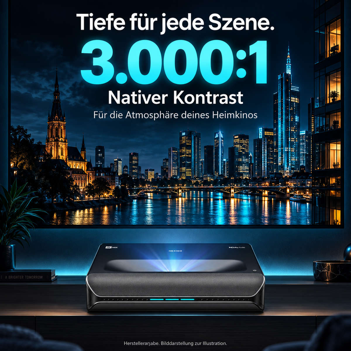 NexiGo Aurora Pro – 4K Ultra-Kurzdistanz-Laserprojektor
