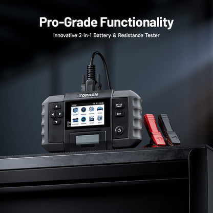 BT600 Plus battery tester with clamps on a surface