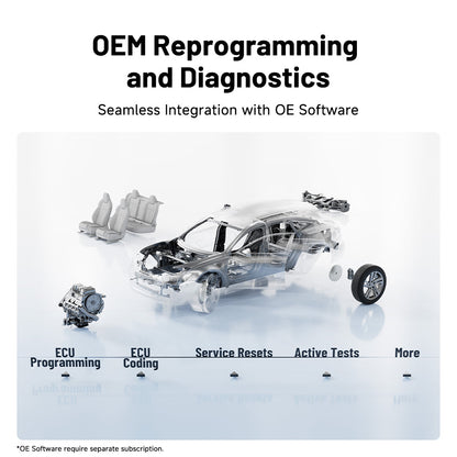 Diagram showing OEM reprogramming and diagnostics capabilities