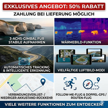 Drohne mit Kamera 4K GPS & Wärmebildkamera – Profi Wärmebild Drohne für Jagd, Sicherheit & Industrie