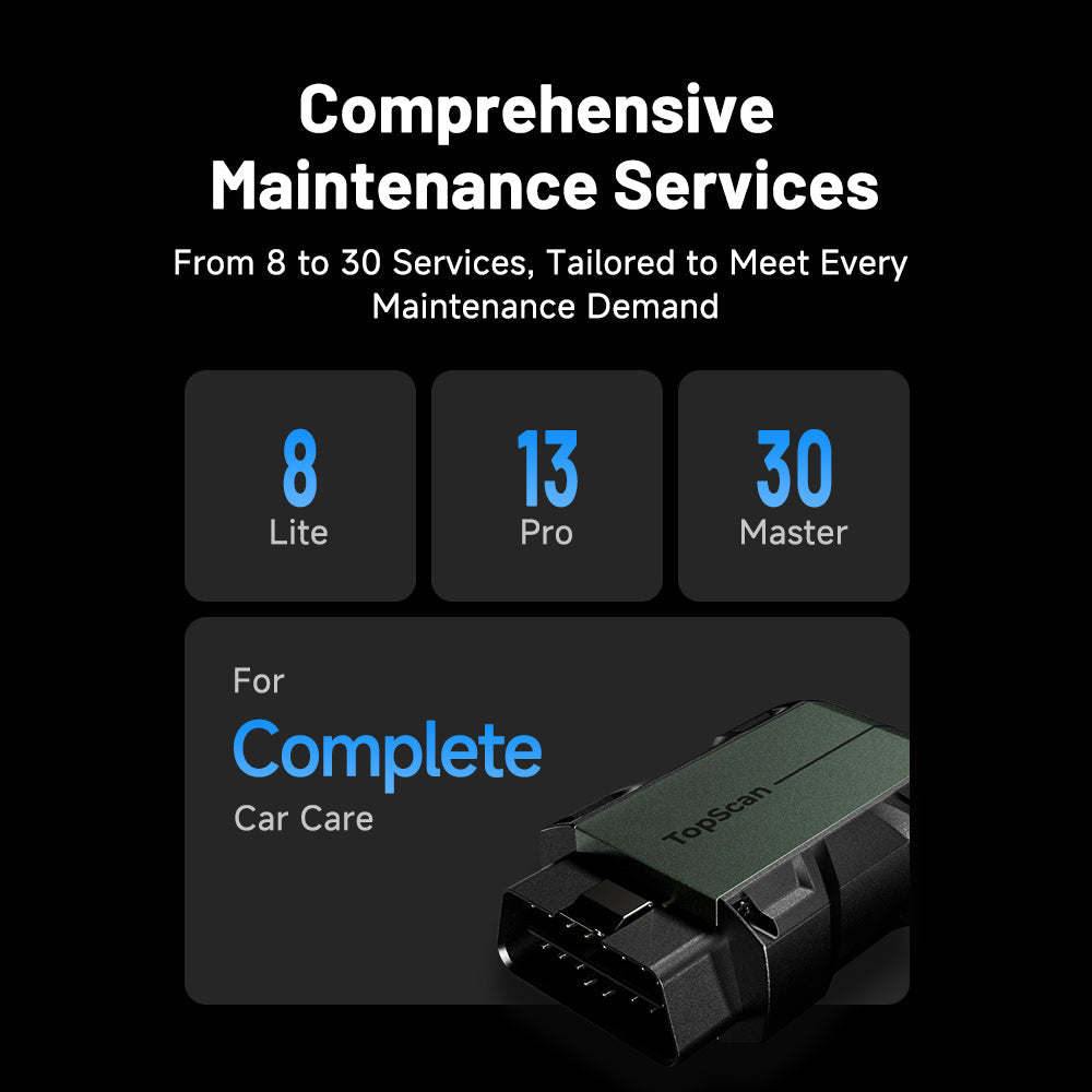 TopScan diagnostic tool with maintenance services overview