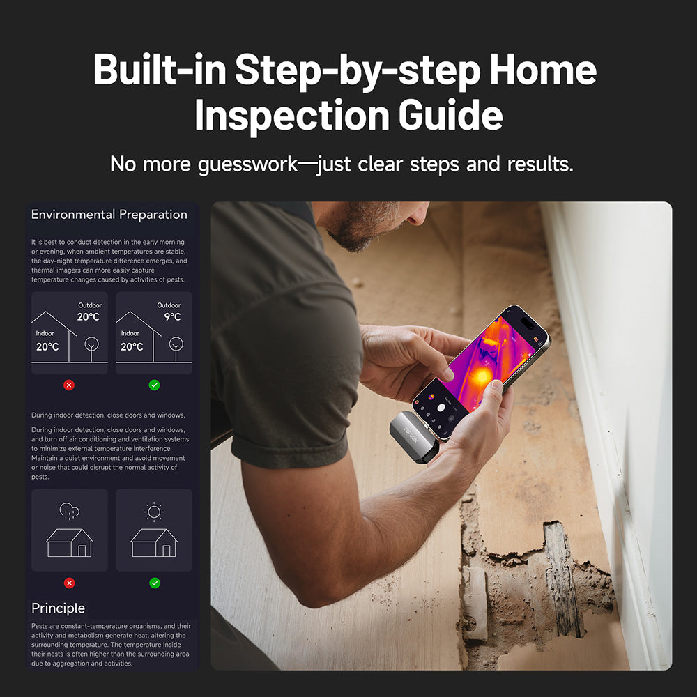 Home inspection guide for using TOPDON TC002C Duo
