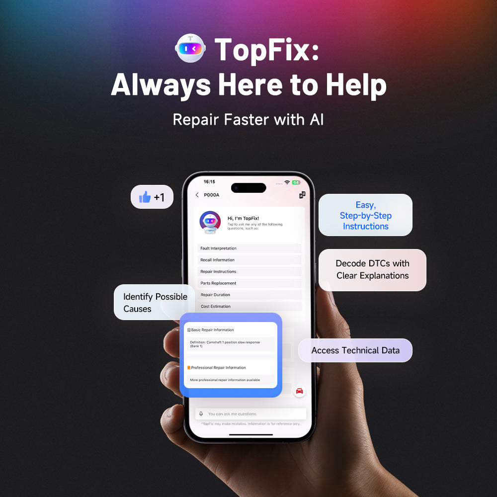 Smartphone displaying TopFix AI repair assistance