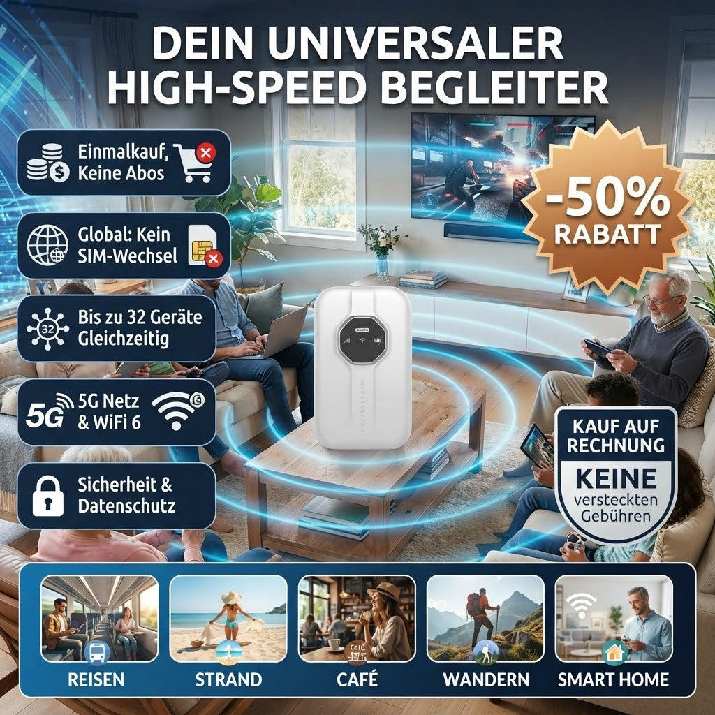 Mobiles 5G WiFi 6 – Sofort online, weltweit verbunden