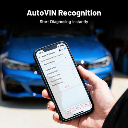 User accessing AutoVIN recognition feature on smartphone