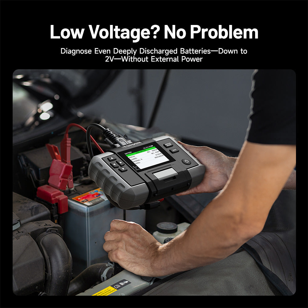 User diagnosing battery with BT600 Plus