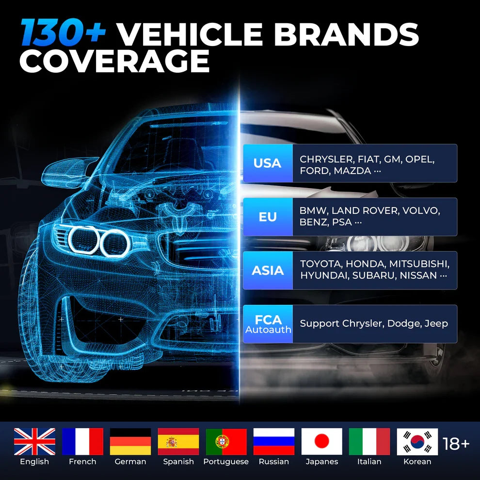 ArtiDiag900 BT showing vehicle brands coverage