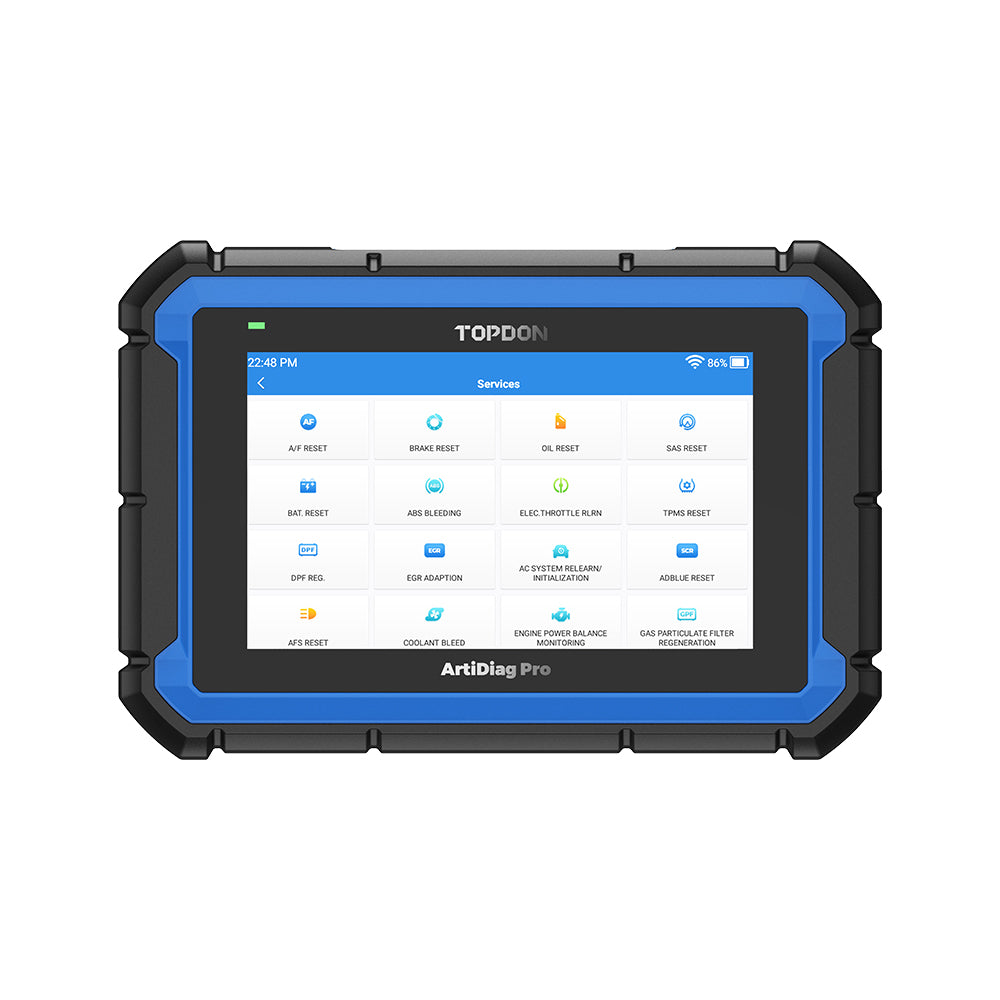 ArtiDiag Pro diagnostic tool displaying service options