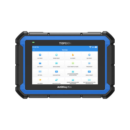 ArtiDiag Pro diagnostic tool displaying service options