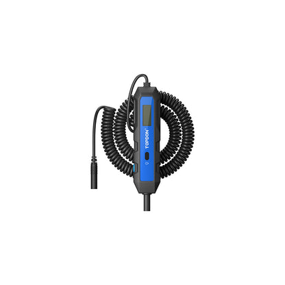 Automotive circuit tester with coiled cable and display