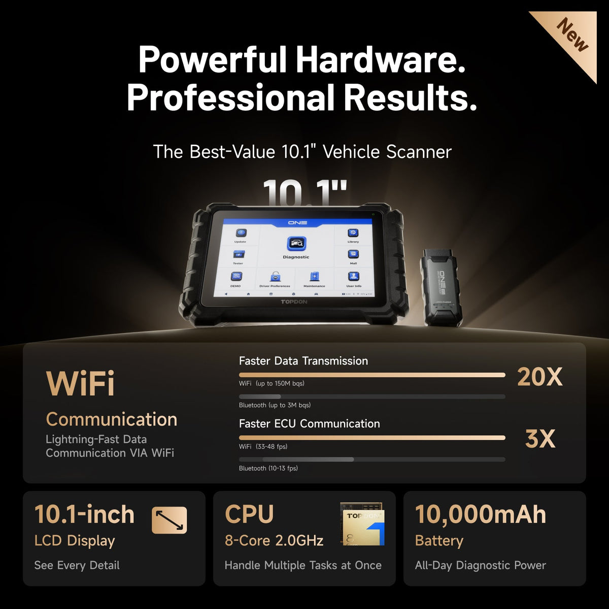 Product specifications for TOPDON ONE diagnostic tool