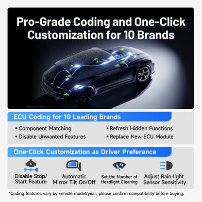 TOPDON ONE Plus coding and customization for 10 brands