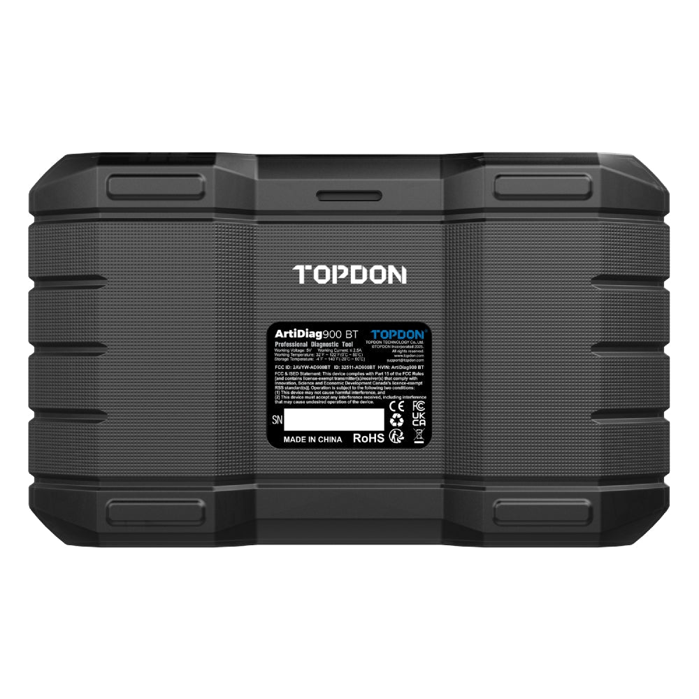 Back view of ArtiDiag900 BT diagnostic tool