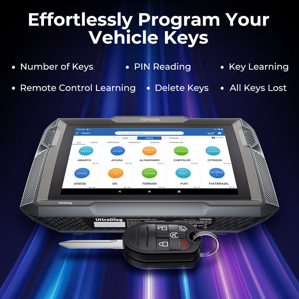 TOPDON UltraDiag programming vehicle keys with remote control