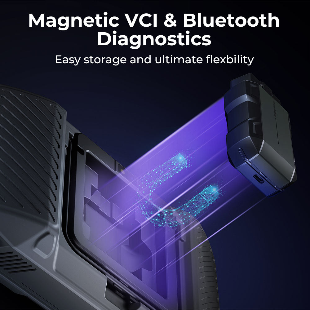 Magnetic VCI and Bluetooth diagnostics feature of TOPDON UltraDiag