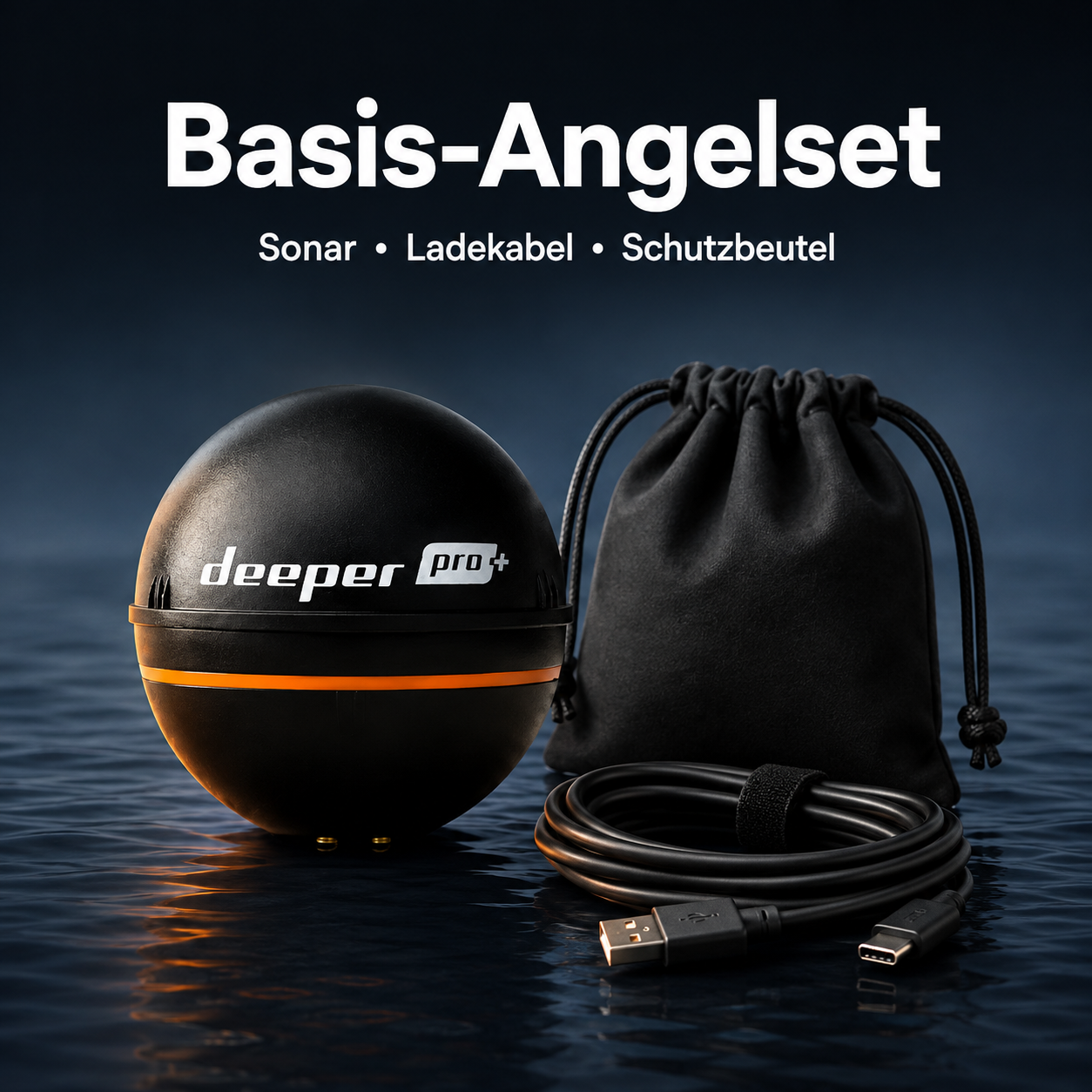 Fischfinder Echolot Deeper Smart Sonar PRO+ GPS – Kabelloser Angel Fischfinder mit WLAN, 100 m Reichweite, 80 m Tiefe