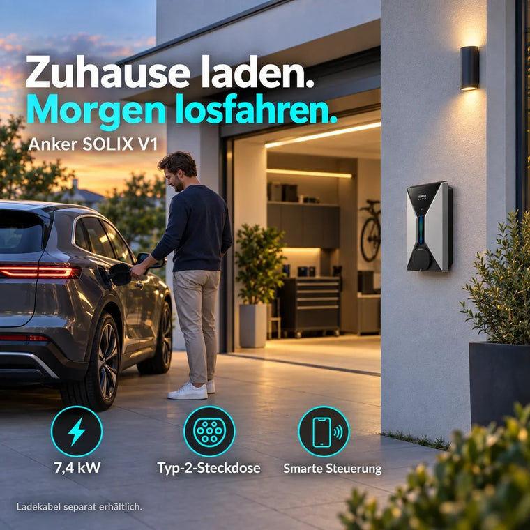 Anker SOLIX V1 Wallbox – 7,4 kW, Typ-2-Steckdose
