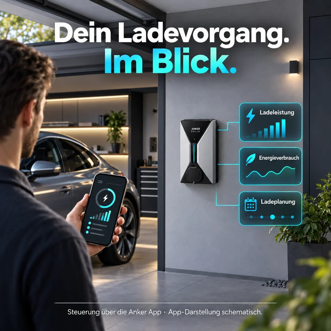Anker SOLIX V1 Wallbox – 7,4 kW, Typ-2-Steckdose