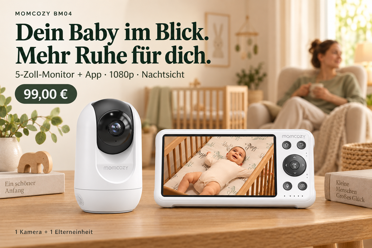 Momcozy BM04 Babyphone – 5-Zoll-Monitor & App, 1080p Nachtsicht
