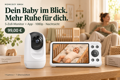Momcozy BM04 Babyphone – 5-Zoll-Monitor & App, 1080p Nachtsicht