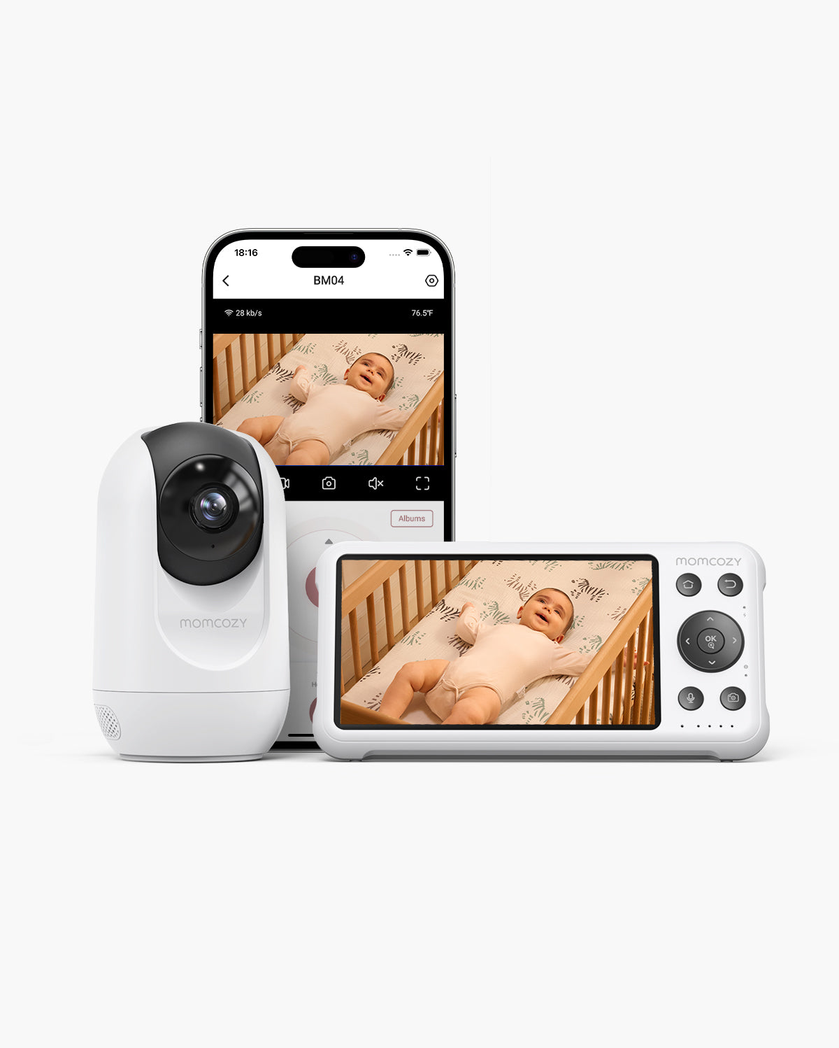 Momcozy BM04 Babyphone – 5-Zoll-Monitor & App, 1080p Nachtsicht