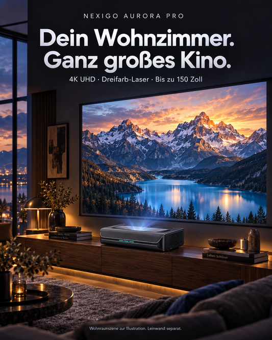 NexiGo Aurora Pro – 4K Ultra-Kurzdistanz-Laserprojektor