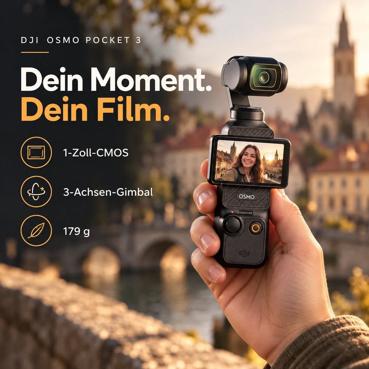 DJI Osmo Pocket 3 – 1-Zoll-Gimbal-Kamera | Standard & Creator Combo