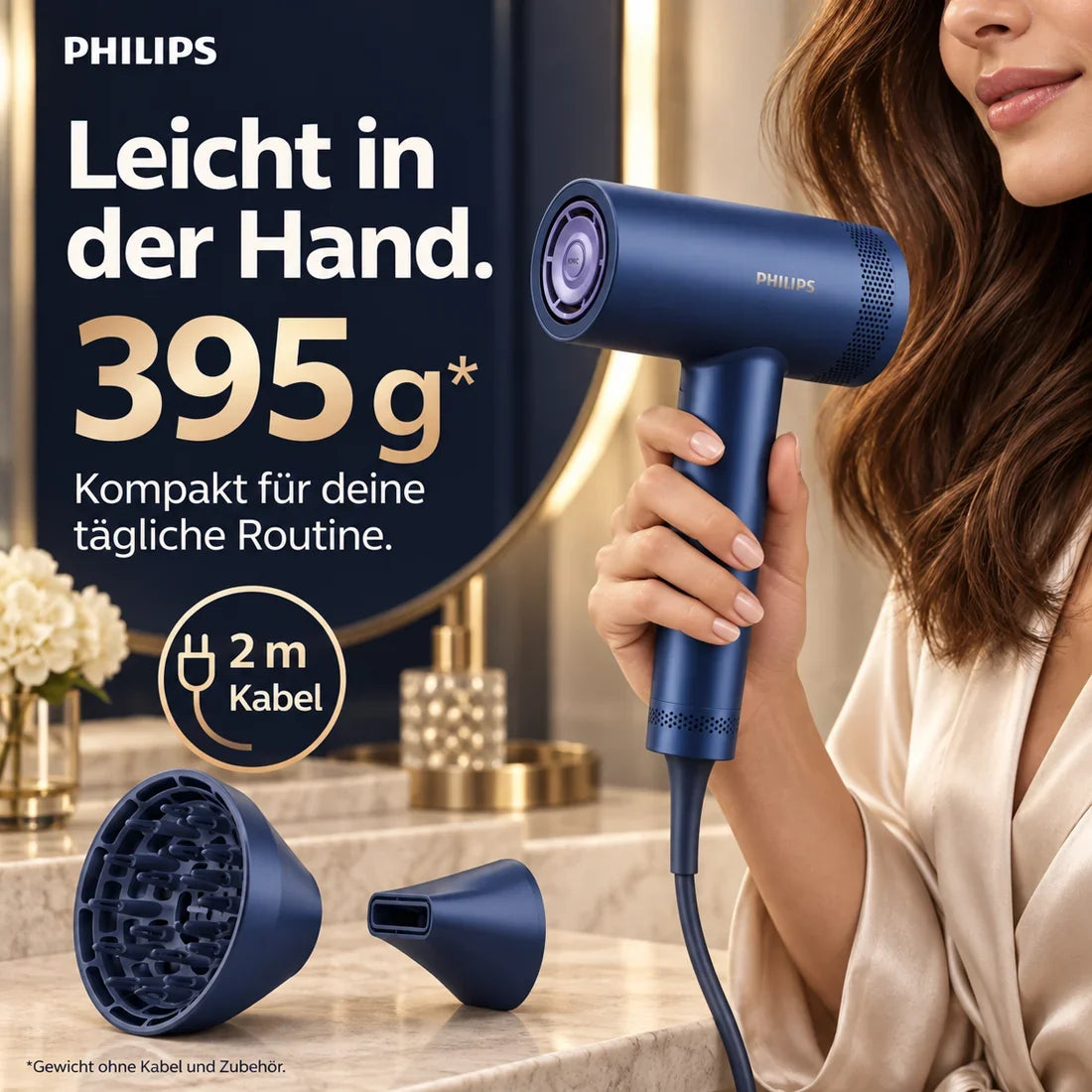 Philips 8000 Series BHD839/10 – Haartrockner mit ThermoShield Advanced, Meeresblau