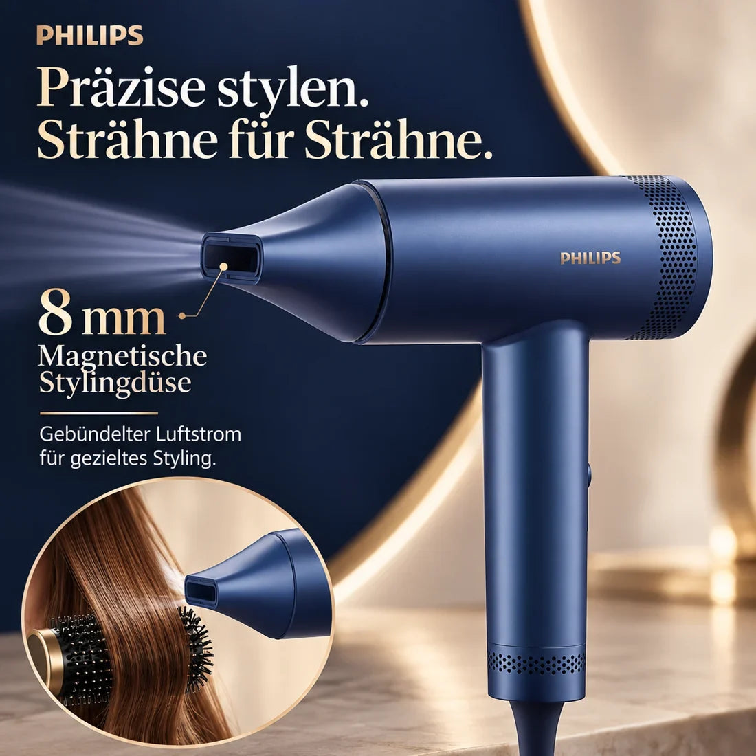Philips 8000 Series BHD839/10 – Haartrockner mit ThermoShield Advanced, Meeresblau