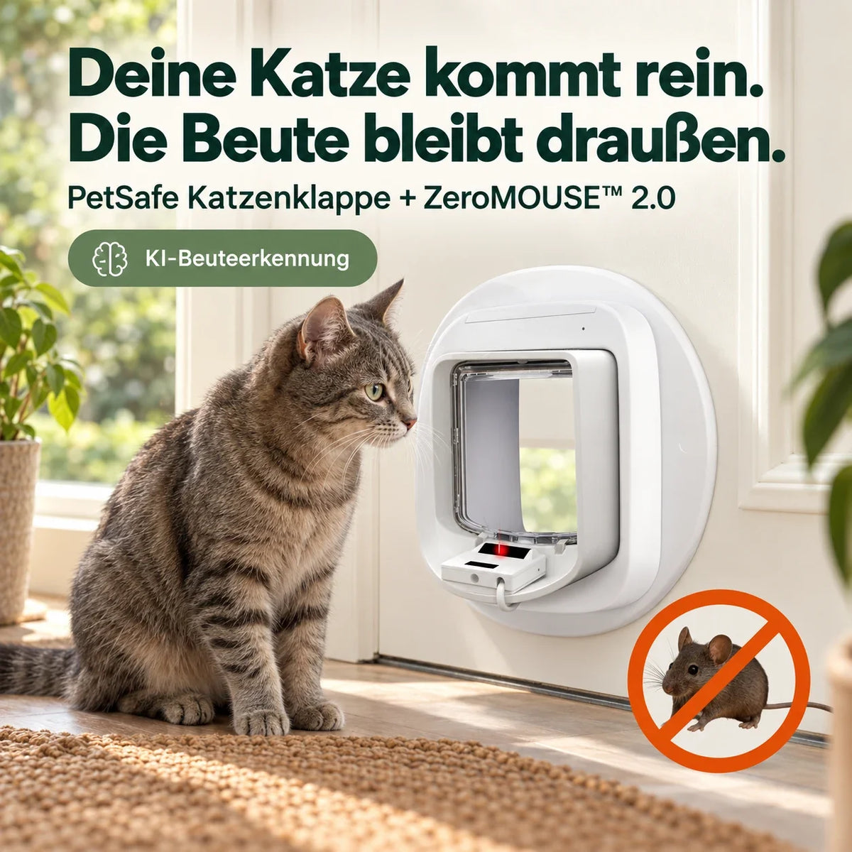 ZeroMOUSE™ 2.0 + PetSafe – Mikrochip-Katzenklappe mit KI-Beuteerkennung